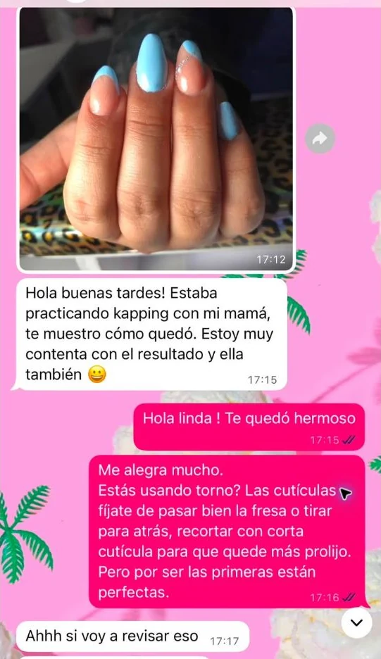 Resultado real de una alumna de la Guía de Manicuría